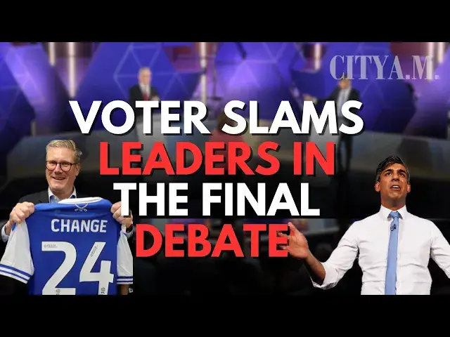 'Video thumbnail for General Election 2024: Rishi Sunak and Keir Starmer clash during final leaders debate'
