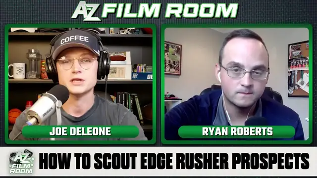 'Video thumbnail for a to z sports film room: nfl draft edge rusher scouting: film breakdown of pass rush & run defense'