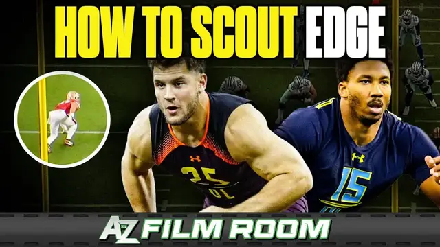 'Video thumbnail for a to z sports film room: nfl draft edge rusher scouting: film breakdown of pass rush & run defense'