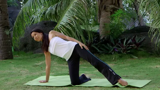 'Video thumbnail for Yoga - Half-moon lowered body sequence'