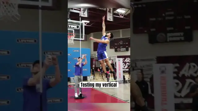'Video thumbnail for Amazing Vertical Jump Test!  High Flying Dunk'