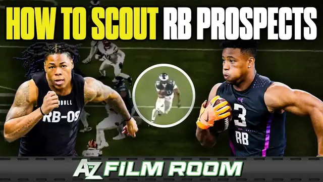 'Video thumbnail for a to z sports film room: nfl draft rb scouting: burst, receiving, and 3rd down impact analyzed'