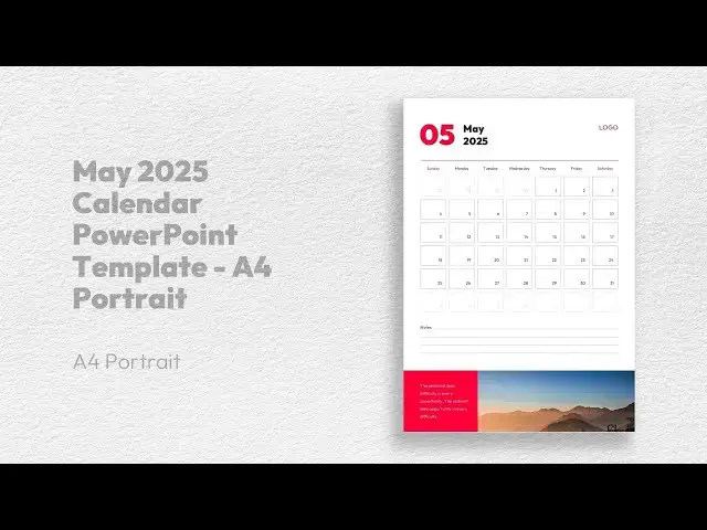 'Video thumbnail for 2025 Monthly Calendar PowerPoint Template Free Download by mslides A4 portrait'