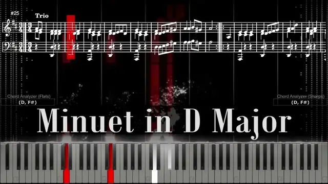 'Video thumbnail for "Minuet in D Major" Haydn Piano Tutorial | Sheet Music'