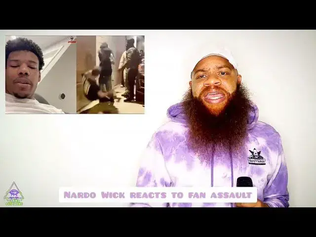 'Video thumbnail for Nardo Wick reacts to his team beating up a fan'