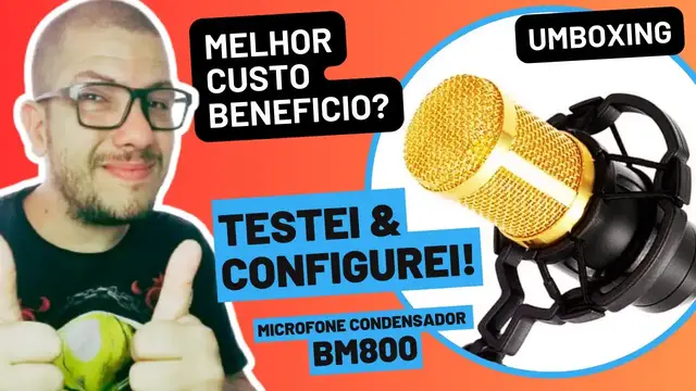 'Video thumbnail for Mas é bom o Microfone BM800 - Unboxing, Análise e Guia de Configuração no OBS'