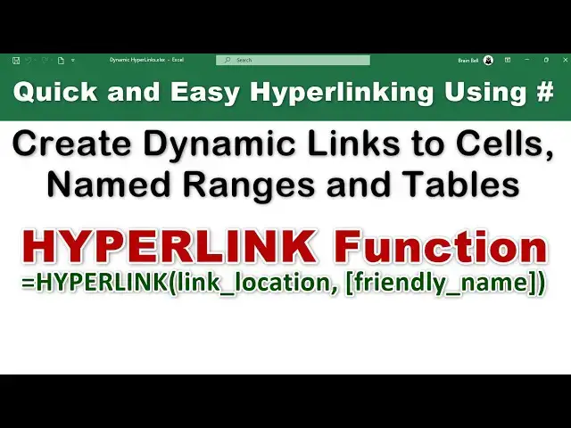 'Video thumbnail for Create Dynamic Hyperlinks in Excel Using HYPERLINK Function to Link Cells, Ranges, Objects, Emails'