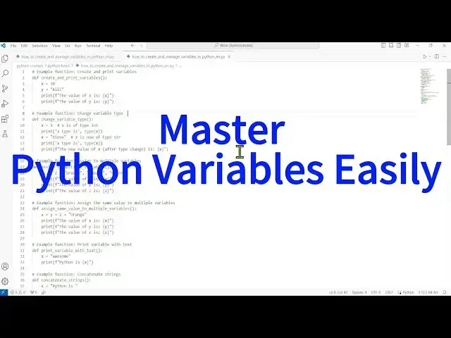 'Video thumbnail for How to Enhance Coding Efficiency with Python Variables'