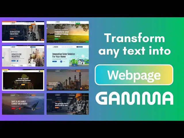 'Video thumbnail for Create a Professional Webpage - Landing Page in Minutes with AI Using Gamma'