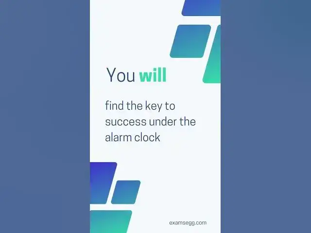 'Video thumbnail for You will find the key to success under the alarm clock'