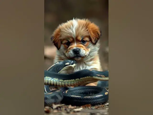 'Video thumbnail for Cute Puppies with Snakes #puppy #snake #snakevideo #cutedog #cutepuppy'
