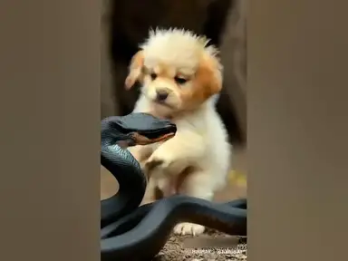 'Video thumbnail for Poor Puppy vs Snake #snake #puppy #snakevideo #scary'