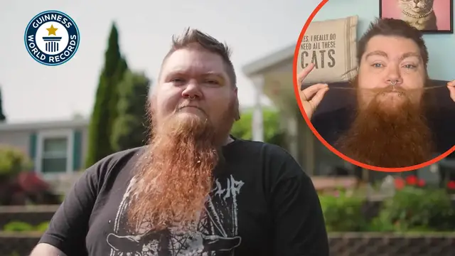 'Video thumbnail for Erin Honeycutt’s record-breaking moustache journey'