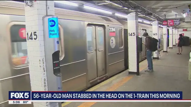 'Video thumbnail for Man brutally stabbed in the head on subway'