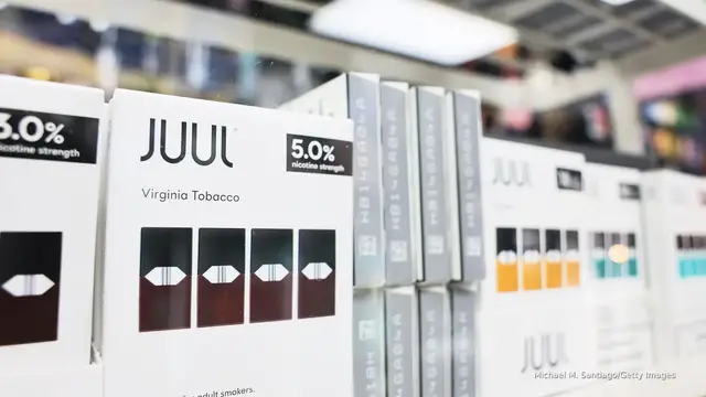'Video thumbnail for FDA says Juul can continue to sell tobacco and menthol e-cigarettes'
