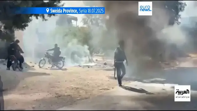 'Video thumbnail for US says Israel-Syria agree to ceasefire as Druze minority, Bedouin clans continue to clash in Sweida'