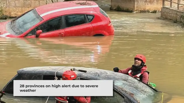 'Video thumbnail for Spain Faces Severe Weather: Floods and Rainfall Alerts Across 28 Provinces'