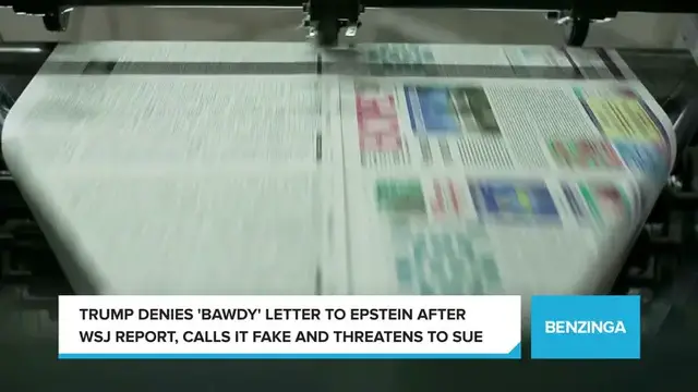 'Video thumbnail for Trump Denies 'Bawdy' Letter to Epstein After WSJ Report, Calls It Fake And Threatens to Sue'