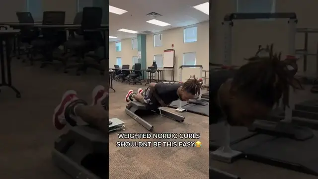 'Video thumbnail for Easy Weighted Nordic Curls Workout'