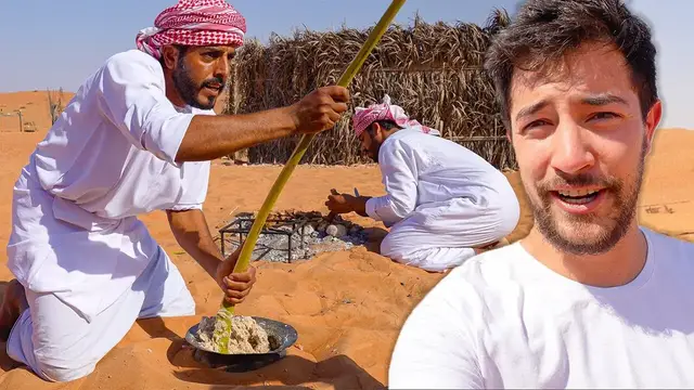 'Video thumbnail for Bedouin Cook and Survive EXTREME HEAT (no rain in years)  Food in Oman's HOT Desert!'