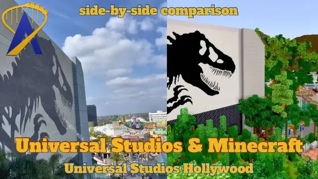 'Video thumbnail for Minecraft and Universal Studios Hollywood Content Side By Side Comparison'
