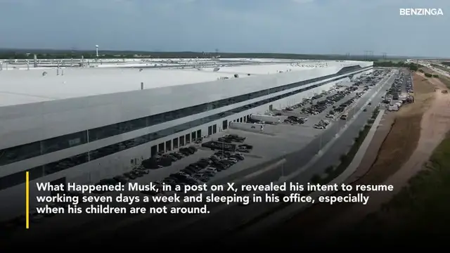 'Video thumbnail for Elon Musk Returns To Intense Work Schedule - 'Back To Working 7 Days A Week And Sleeping In The Office''