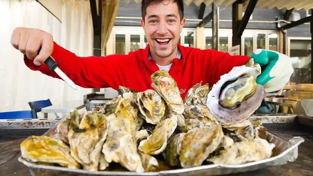 'Video thumbnail for Japan's All-You-Can-Eat OYSTER MOUNT FUJI!! Japanese Fisherman Food in Matsushima!'