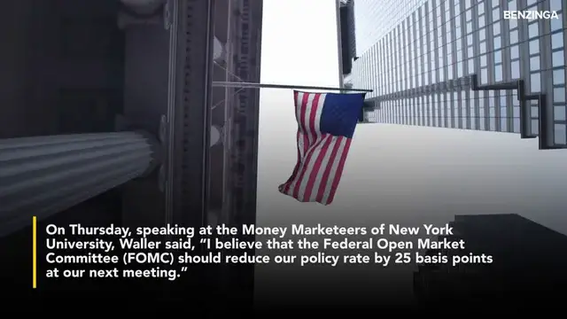 'Video thumbnail for Fed Governor Christopher Waller Calls For 25 Bps Cut In July'