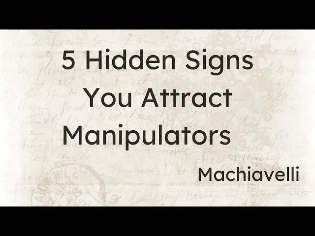 'Video thumbnail for They’ll Try to Manipulate You If You Do THIS – Machiavelli’s Warning'