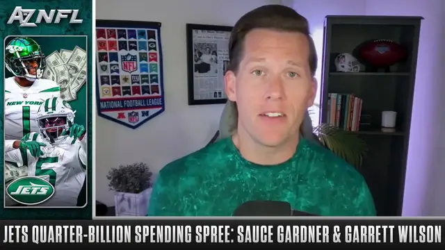 'Video thumbnail for a to z sports - nfl: garrett wilson and sauce gardner's massive jets contracts'