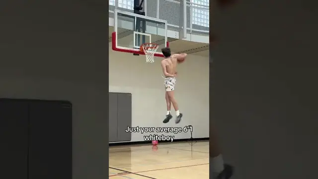 'Video thumbnail for (357) basketball dunk by 6'1" athlete'