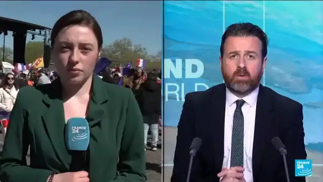 'Video thumbnail for Far-right rally in support of Marine Le Pen in Paris after election ban'