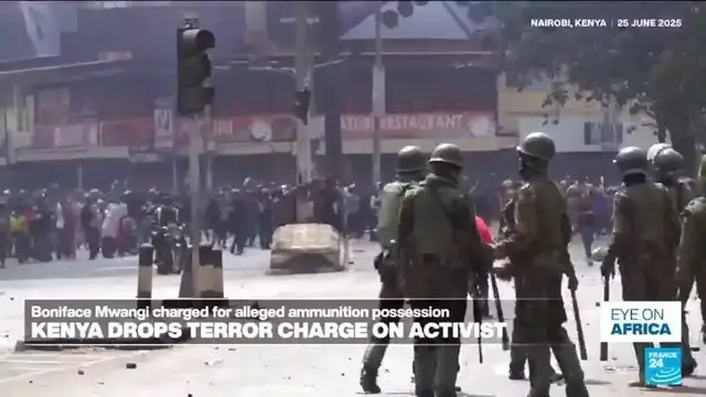 'Video thumbnail for Kenya drops terror charge on activist Boniface Mwangi'
