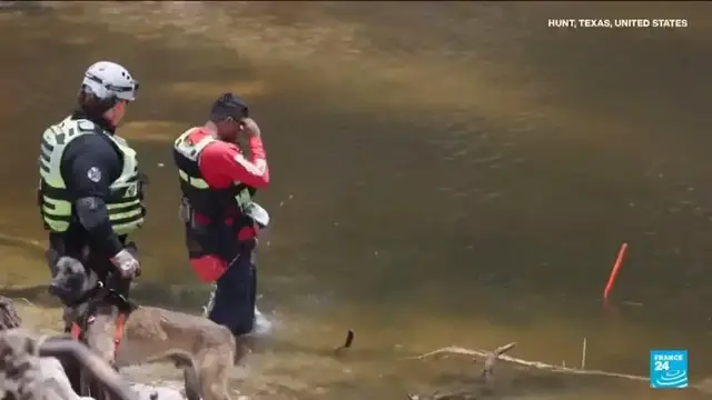 'Video thumbnail for Heavy rains in Texas pause search efforts for flood victims and damage homes elsewhere'