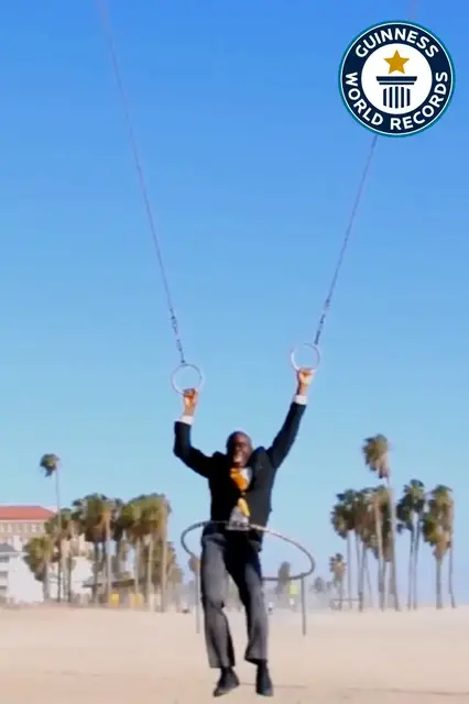 'Video thumbnail for Longest Distance Swinging on Rings While Hula Hooping, A Unique Record'