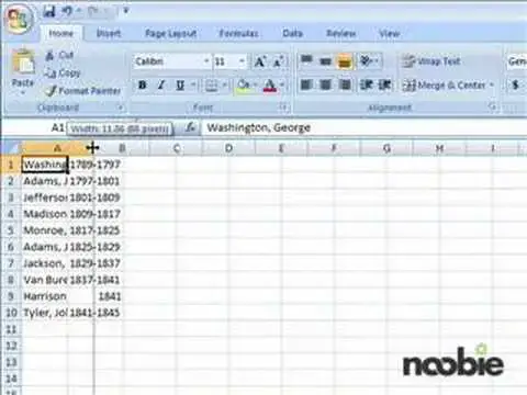 'Video thumbnail for Resizing Cells in Microsoft Excel'