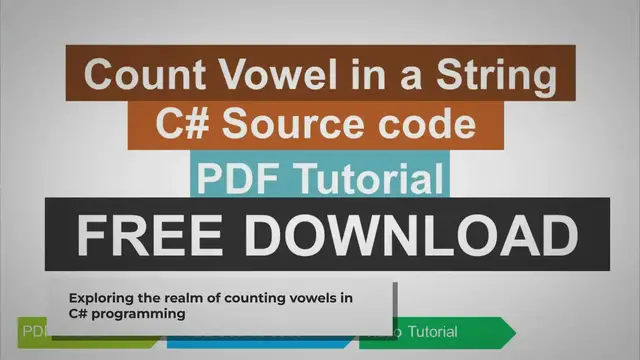 'Video thumbnail for Count Vowels in a String using CSharp'
