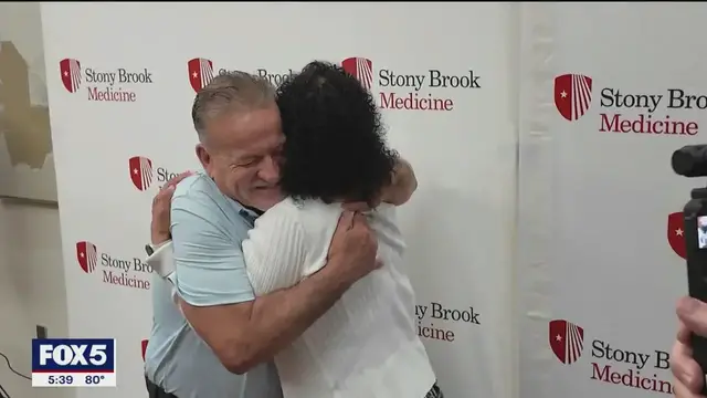 'Video thumbnail for Long Island kidney recipient meets donor'