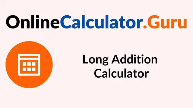 'Video thumbnail for Long Addition Calculator'