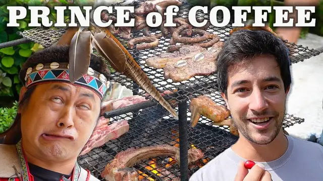 'Video thumbnail for Taiwanese PRINCE of Coffee!! Eating BBQ with the TSOU TRIBE in Alishan, Taiwan!'