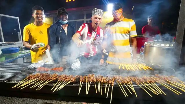 'Video thumbnail for Nighttime OMANI STREET FOOD in Muscat!! Mishkak, Omani Burgers & Lamb Chops | Oman'