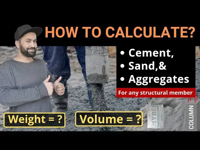 'Video thumbnail for Quantity of cement sand and aggregate in any structural member | Beam | Column | Civil Tutor'