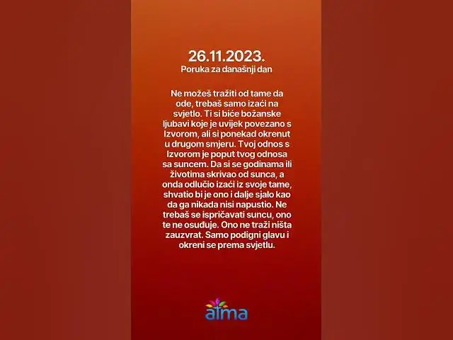 'Video thumbnail for ATMA Poruka Dana 26.11.2023.'