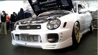 'Video thumbnail for 2002 Subaru Impreza WRX Sti sedan on Advan RG-D's+Cusco Zero 2R coilovers+ Project Mu BBK'