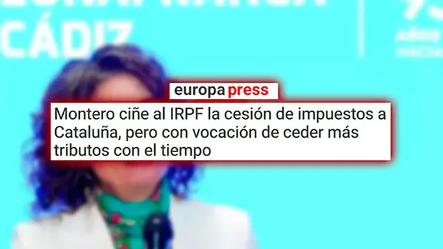 'Video thumbnail for 🔴Montero ciñe al IRPF la cesión de impuestos a Cataluña con vocación de ceder más tributos🔴'