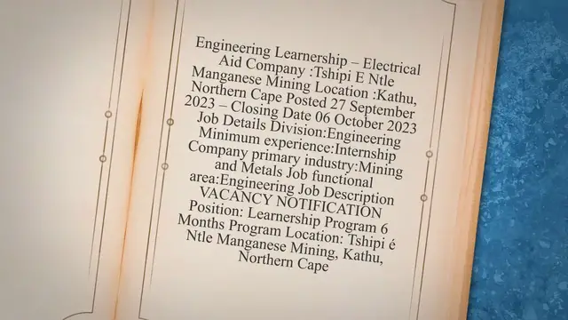 'Video thumbnail for Engineering Learnership – Electrical Aid'