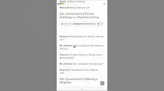 'Video thumbnail for Formal Greeting in A Business Setting || Practice English Conversation || Beginner Level'