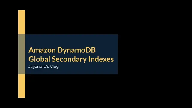 'Video thumbnail for Amazon DynamoDB Global Secondary Indexes'