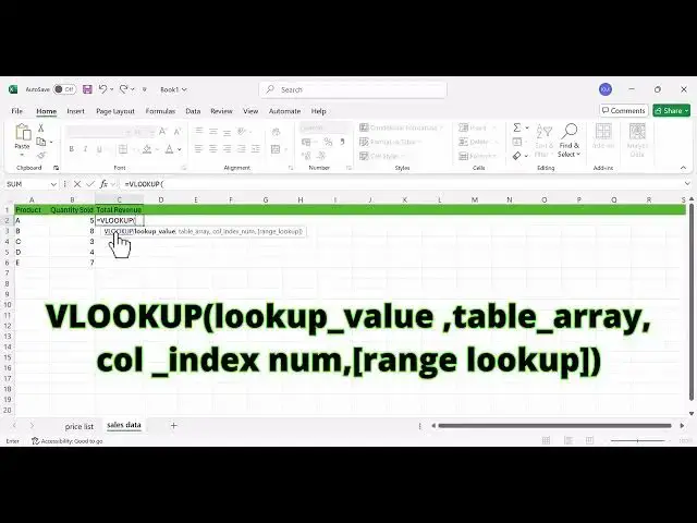 'Video thumbnail for Simple Excel VLOOKUP Tutorial That Will Make You a Pro'