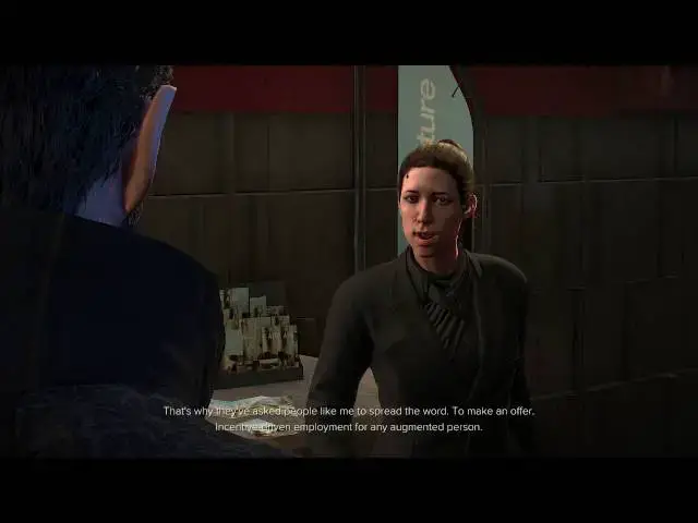 'Video thumbnail for Deus Ex: Mankind Divided - Felice Ullmann (Santeau Group Rep) Intro Dialogue Choices Sequence PS4'